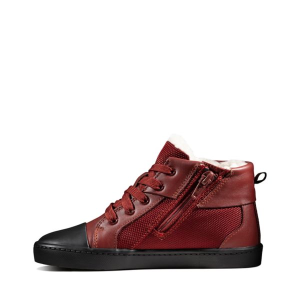 Clarks Girls City Peak Kid Casual Shoes Dark Red | CA-5643017